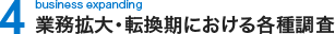 業務拡大・転換期における各種調査